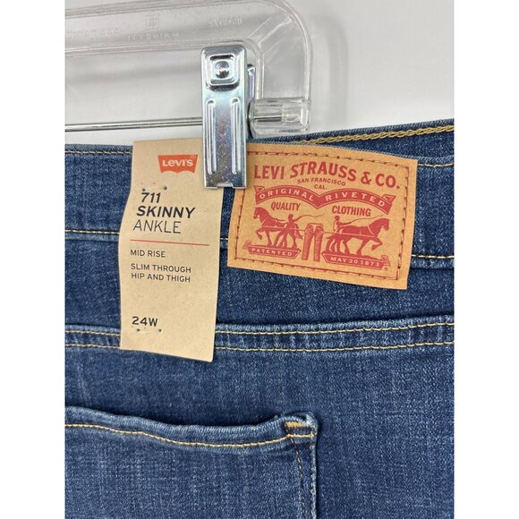 Levi's 711 Skinny Ankle Length Mid Rise Jean 24W Plus NEW - Picture 7 of 9